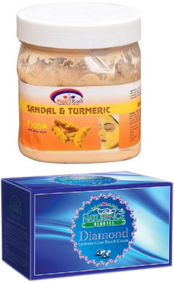 

Pink Root SANDAL MASK 500ML WITH NATURENCE DIAMOND BLEACH 200G(Set of 2)