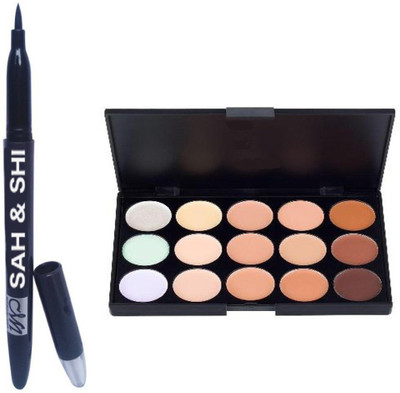 

Sah&Shi Liquid Gel Eyeliner with Professional Mac Base Eyeshadow Palette(Set of 2)