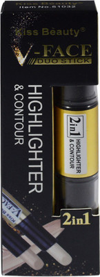 Kiss Beauty 2in1 V-FACE Concealer Highlighter & Contour Dou Stick 51032-B Concealer(Golden Beige)