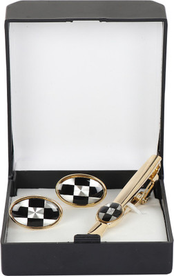 Paranoid Brass Cufflink & Tie Pin Set(Gold)