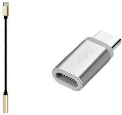 

BB4 Type-C Male to 3.5mm Female Jack Earphone AUDIO CONVERTER HEADPHONE CABLE WITH TYPE C TO MICRO USB Adapter(Multicolor)