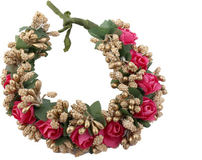 

Sanjog Women Hair Accessory - Pink Juda Maker Flower Gajra Hair Pin(Red, Gold)