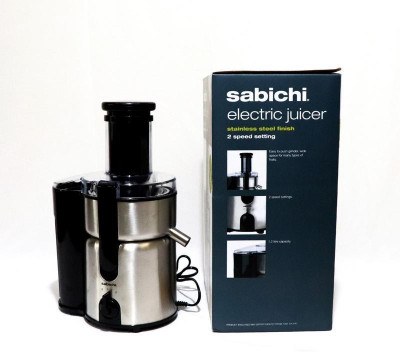 Sabichi Stainless Steel Hand Juicer Electric(Silver, Black Pack of 1)