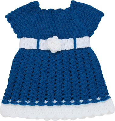 The Creators Girls Midi/Knee Length Casual Dress(Blue, Cap Sleeve)