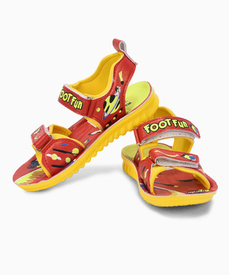 Footfun Boys & Girls Velcro Sports Sandals(Red