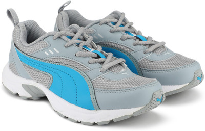 Puma Boys Lace Running Shoes(Grey, Quarry-blue danube-silver-whit