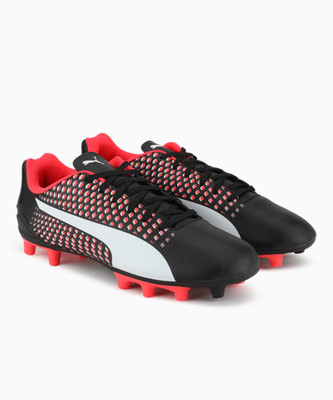 Puma Boys Lace Football Shoes(Black, Black-white-bright plasma