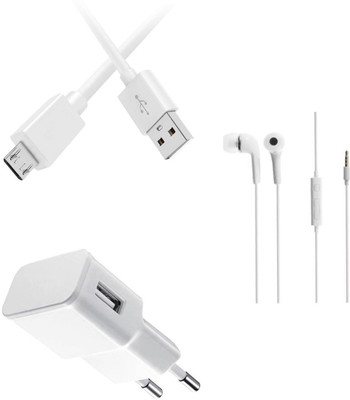DAKRON Wall Charger Accessory Combo for InFocus Turbo 5 Plus(White)