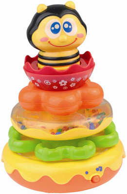 

HAP-P-KID Honey Bee Stacking Rings enhances thinking & problem solving includes 4 rattling stacking rings(Multicolor)