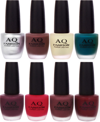 

AQ Fashion Velvet Matte Nail Polish Combo Set 12666 Silver,Matte Brown,Matte Bosecoat,Rama Green,Matte Purple,Matte Pink,Mauve,Maroon Matte(Pack of 8)