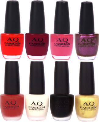 

AQ Fashion Velvet Matte with Shiny Gel Nail Polish Combo Set 12661 Orange,Signature Wine,Desert Pink,Bliss Purple,Matte Red,White,Black,Golden(Pack of 8)