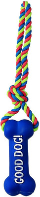 

W9 High Quality Non-Toxic Puppy Cats Chew Toy With Knotted Cotton Chew Rope Toy Rubber Squeaky Toy For Dog