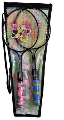 

vipson Double Shaft Rod Light Weight Badminton Racquet set of 2 For Kids 3 To 8 Years Multicolor Strung Badminton Racquet(S3 - Small, 350 g)