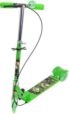 

Bluwings 3 Wheel Foldable Scooter With Height Adjustment And LED Lights On Wheels With Bell kids Cycle Scooter(Green)