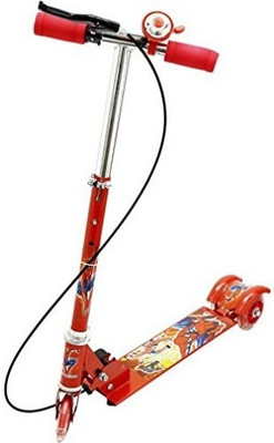 

Bluwings 3 Wheel Foldable Scooter With Height Adjustment And LED Lights On Wheels With Bell kids Cycle Scooter(Red)