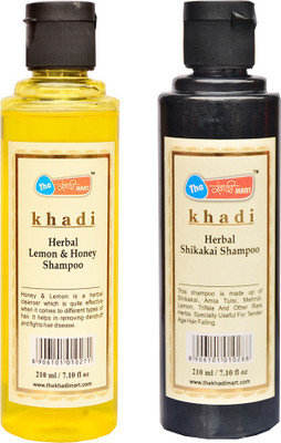 

The Khadi Mart Lemon Honey Shampoo + Shikakai Shampoo - Pack 2 - 420 ML(420 ml)