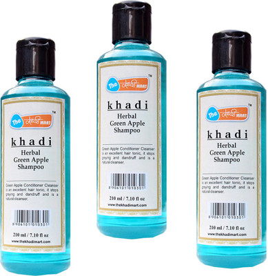 

The Khadi Mart Green Apple Shampoo Pack 3(630 ml)