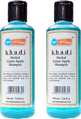 

The Khadi Mart Green Apple Shampoo Pack 2(420 ml)