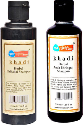 

The Khadi Mart Shikakai shampoo + Amla Bhringraj - Pack 2 - 420 ML(420 ml)