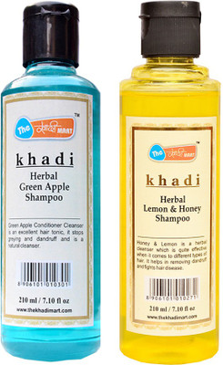 

The Khadi Mart Green Apple Shampoo + Lemon Honey Shampoo - Pack 2 - 420 ML(420 ml)