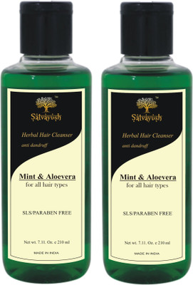 

Satvayush Herbal Anti-Dandruff Shmpoo/Cleanser (MINT & ALOEVERA) - A Khadi Product(210 ml)