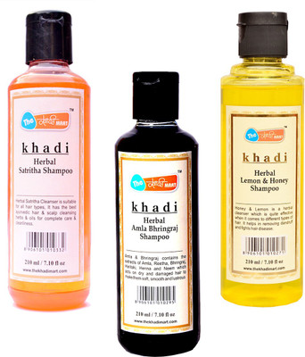 

The Khadi Mart Lemon Honey + Satreetha Shampoo + Amla Bhringraj shampoo - Pack 3 - 630 ML(630 ml)