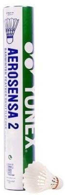 

Yonex Aerosensa 2 (AS2) Feather Shuttle - White(Medium, 77, Pack of 12)