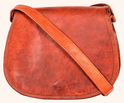 

Rural-craft Girls Casual Tan Genuine Leather Sling Bag