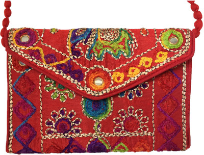 ELYSIAN Women Casual Red Fabric Sling Bag