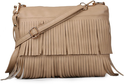 

Dewberries Women Casual Beige PU Sling Bag