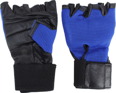

aroraonlinetraders New Heavy leather Netted With Wrist Support Gym & Fitness Gloves (, Blue) Gym & Fitness Gloves (, Blue