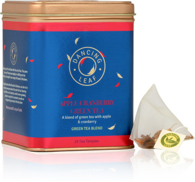 

Dancing Leaf Apple Cranberry Green Tea (25 Tea Temples) Apple, Cranberry Green Tea Bags Box(25 Bags)