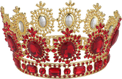 Pink Rose Crown & Tiara(Red, Pack of 1)