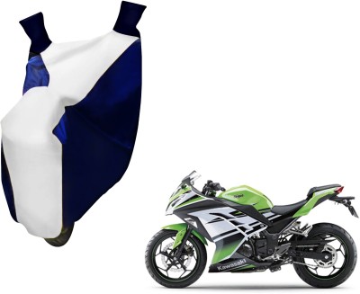 AUTO PEARL Two Wheeler Cover for Kawasaki(Ninja 250, White, Blue)