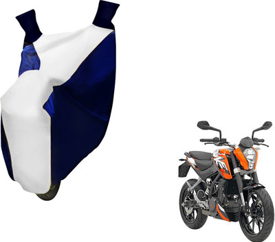 AUTO PEARL Two Wheeler Cover for KTM(Duke 200, White, Blue)