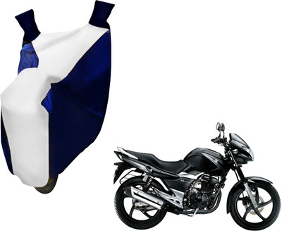 AUTO PEARL Two Wheeler Cover for Suzuki(GS 150R, White, Blue)