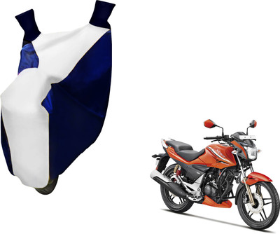 AUTO PEARL Two Wheeler Cover for Hero(CBZ Extreme, White, Blue)