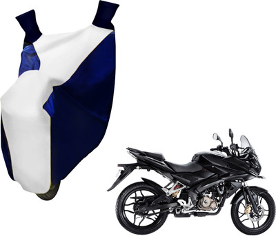 AUTO PEARL Two Wheeler Cover for Bajaj(Pulsar AS 150, White, Blue)