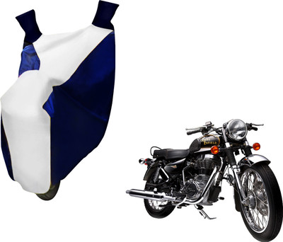AUTO PEARL Two Wheeler Cover for Royal Enfield(Electra Delux, White, Blue)