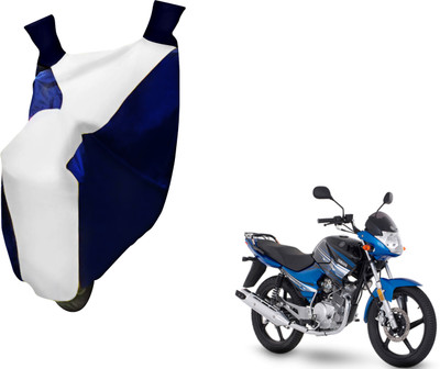 AUTO PEARL Two Wheeler Cover for Yamaha(YBR 125, White, Blue)