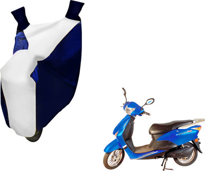 AUTO PEARL Two Wheeler Cover for Avon(E Scoot, White, Blue)