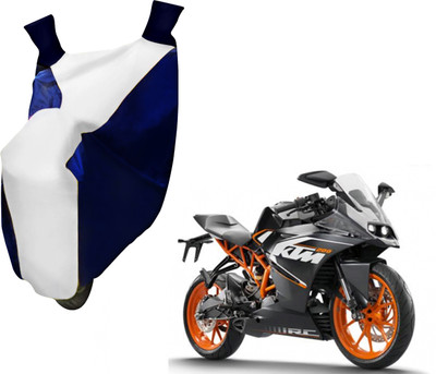 AUTO PEARL Two Wheeler Cover for KTM(RC 390, White, Blue)