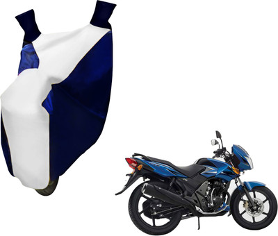 AUTO PEARL Two Wheeler Cover for TVS(Flame SR125, White, Blue)