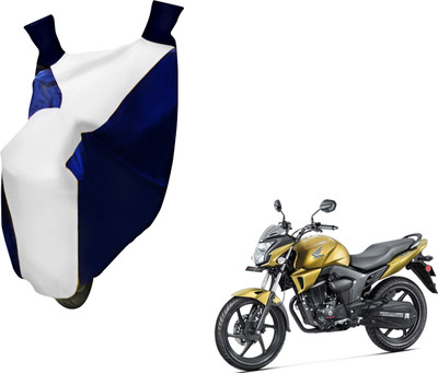 AUTO PEARL Two Wheeler Cover for Hero(CB Trigger, White, Blue)