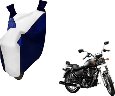 AUTO PEARL Two Wheeler Cover for Royal Enfield(Thunderbird 350, White, Blue)