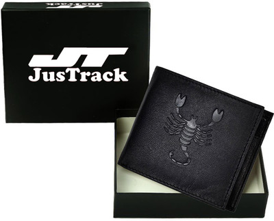 

JusTrack Men Casual Black Genuine Leather Wallet(1 Card Slot)