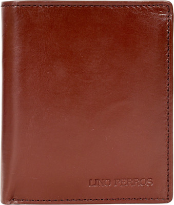 Lino Perros Men Casual Brown Genuine Leather Wallet(2 Card Slots)