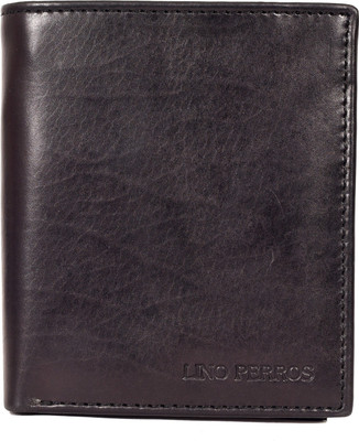 

Lino Perros Men Casual Black Genuine Leather Wallet(2 Card Slots)