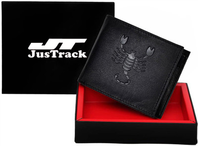 

JusTrack Men Casual Black Genuine Leather Wallet(1 Card Slot)