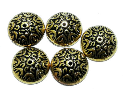 

GOELX Antique Metallic Designer Cap Beads for Jewellery Making, Beading & Art Craft Work !! - Round - Design 4